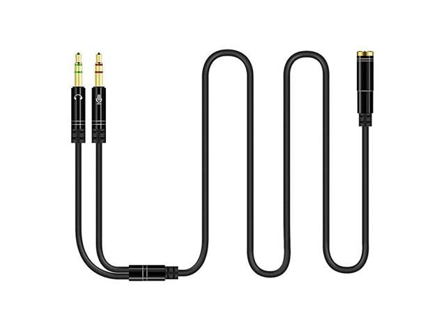 Headphone Splitter For Computer 35mm Female To 2 Dual 35mm Male Headphone Mic Audio Y Splitter 1350