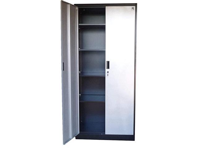 Metal Storage Cabinet 71 Tall W, Tall Metal Storage Cabinet With Doors And Shelves
