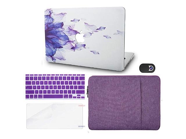 Laptop Case with MacBook Air 13" Retina (2020/2019/2018, Touch ID) w/Keyboard Cover + Sleeve + Screen Protector + Webcam Cover Hard Shell Case A1932 (Purple Flower) - Newegg.com