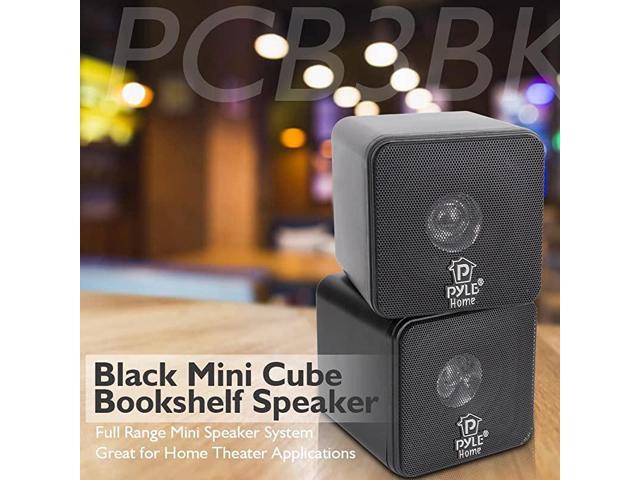8 Ohm 200 Watt Power 4” Mini Cube Bookshelf Speakers Paper Cone Driver 