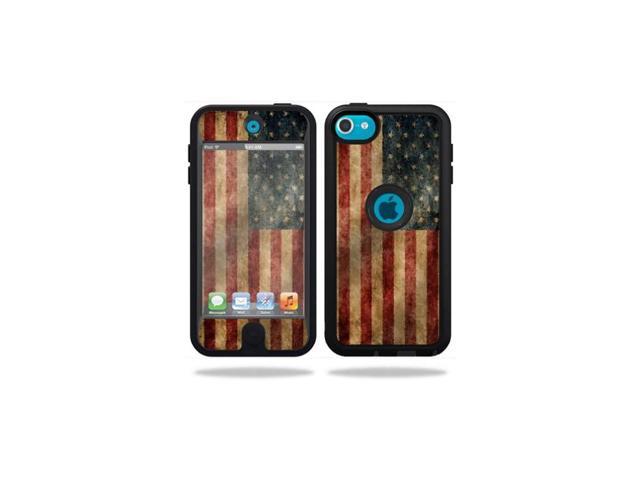 MightySkins Skin Compatible with OtterBox Defender Apple iPod Touch 5G 5th Generation Case American Flag 