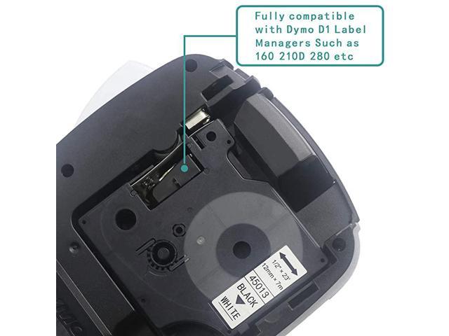 Compatible Dymo Letratag Refills D1 45013 Label Tape S0720530 Black on White for DYMO LabelManager 160 210D 280 360D 420P Wireless PnP 220P 260P 450D ...