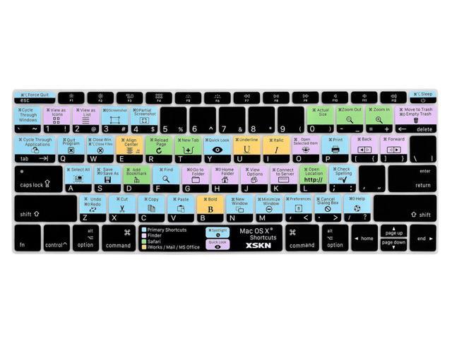 US/&EU Common Version XSKN Shortcut/ MAC OS X/ Keyboard/ Skin/ Cover for/ Apple New MacBook Pro 13 Model A1708 /& Apple MacBook 12 Model A1534 Released Since 2016, no Touch Bar