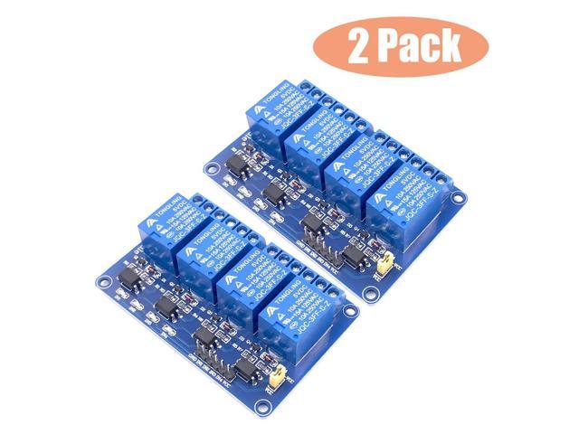2PCS 4 Four Channel Relay Module DC 5V Optocoupler For Arduino PIC ARM AVR 