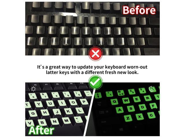 Keyboard Letters 2PCS Pack Universal English Keyboard Stickers Glow in The Dark