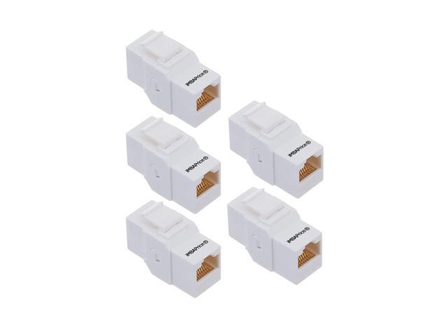 10 pack Inline Coupler Keystone Jack RJ45 Female to Female Cat6//Cat5e White