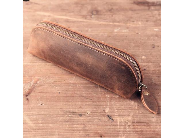 leather pen case zipper