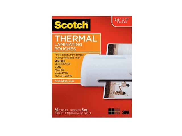 5 mil Thick 50-Pack 8.9 x 11.4-Inches TP5854-50 Scotch Thermal Laminating Pouches 