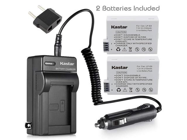 Kastar Battery 2 Pack And Charger Kit For Canon Lp E8 Lc E8e