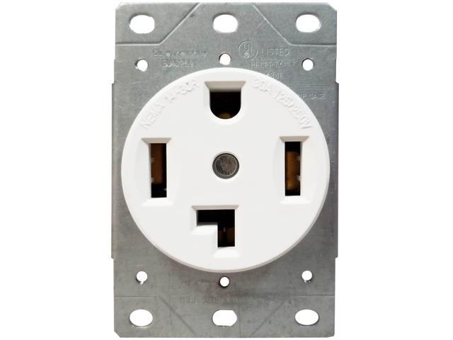 Enerlites 30 Amp Electrical Dryer Outlet Nema 14 30r Outdoor Indoor Flush Mount Receptacle 3 Pole 4 Wire 10 8 6 Awg Grade