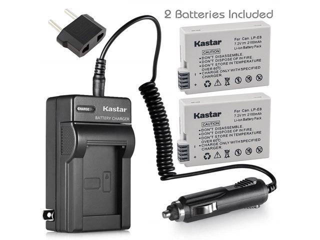 Kastar Lpe8 Battery 2 Pack And Charger Kit For Canon Lp E8 Lc