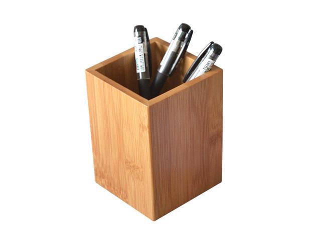 Yosco Bamboo Wood Desk Pen Pencil Holder Stand Multi Purpose Use Cup Pot Organizer Newegg Com