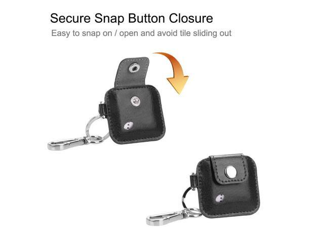 // Tile Pro//Tile Sport//Tile Style Key Finder Phone Finder Black Anti-Scratch Vegan Leather Protective Skin Cover Fintie Case with Carabiner Keychain for Tile Mate 2016 /& 2018 2 Pack