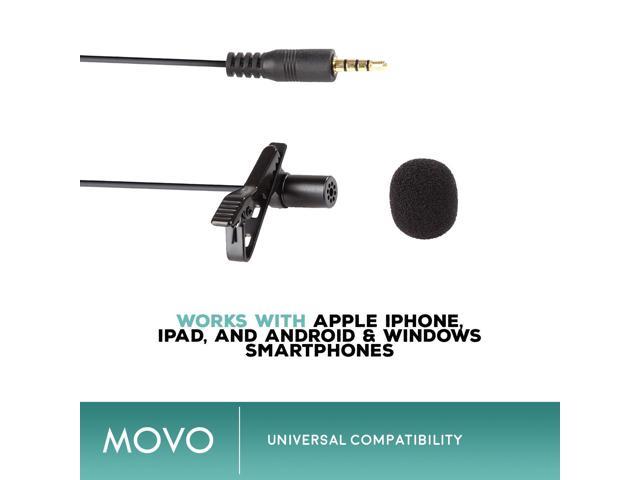 iPod Touch iPad Android und Windows-Smartphones Movo PM10 Deluxe Lavalier-Revers-Clip-on-Kondensator-Mikrofon für iPhone