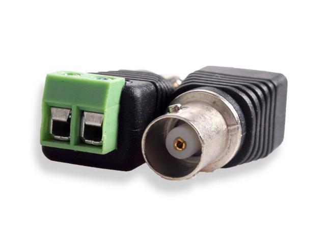 10-Pack Surveillance Camera Cables Screw Terminal Coaxial Cat5 To BNC Male Video