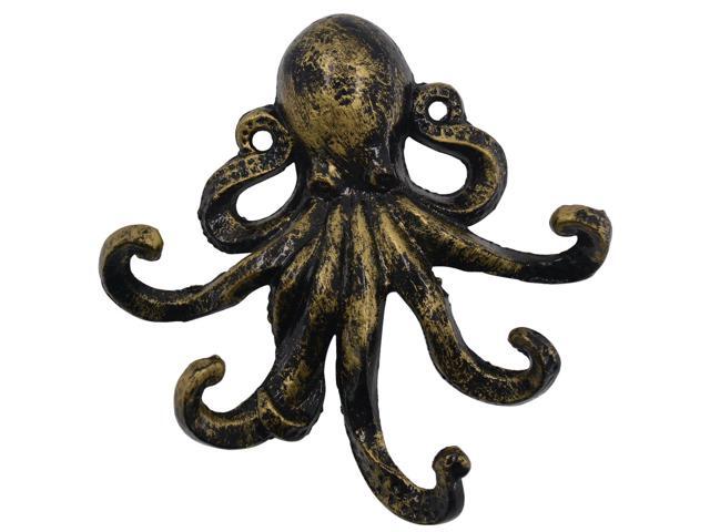 Herngee Med Style Octopus Key Hooks Antique Bronze Cast Iron Decorative Wall Hook Newegg Com