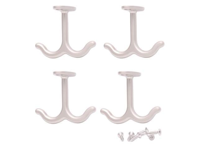 Mike Home 4 Pcs Zinc Alloy Double Prong Ceiling Hook Towel Robe Clothes Hook For Closet Top Bathroom Kitchen Cabinet Garage Newegg Com