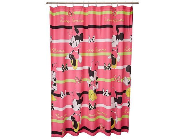 Disney Minnie Mouse Neon Fabric Shower Curtain 70 X 72