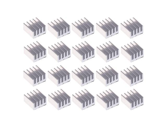 Bcp Pack Of 20 Aluminum Heatsink Cooler Circuit Board For Raspberry Pi Ic Chips Mosfet With Adhesive Tape 14x14x6mm Newegg Com