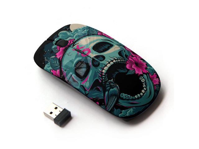 Laptop 2.4G Slim Wireless Mouse with Nano Receiver MacBook -Mexican Sugar Skull Computer PC Portable Mobile Optical Mice for Notebook 