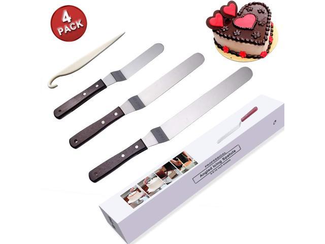 Icing Spatula Angled Offset Cake Spatula Set With Wooden Handle