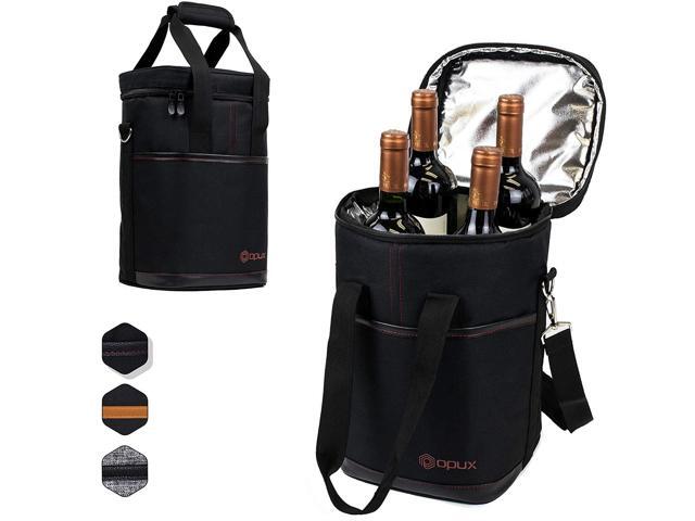 Premium Insulated 4 Bottle Wine Carrier Tote Bag Travel With Shoulder Strap And Padded Protection Cooler Black Newegg Premium Insulated 4 Bottle Wine Carrier Tote Bag Travel With Shoulder Strap And Padded Protection Cooler Black Newegg