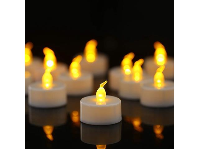Tea Lights 24 Pack Flameless Led Candles Battery Powered Fake 100 Hours Warm Amber Ideal For Wedding Party Diwali Holidays