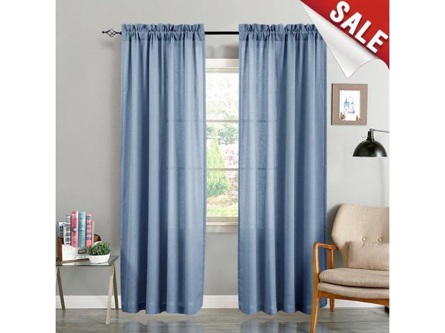 Semi Sheer Window Curtains For Living Room 95 Inches Long Linen