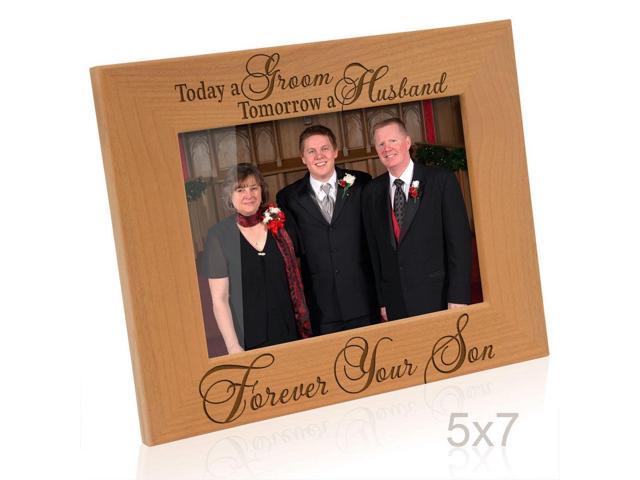 Kate Posh Today A Groom Tomorrow Husband Forever Your Son Picture Frame Engraved Natural Wood Photo Father Of The Gifts Mother