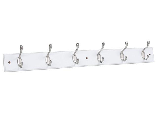 Birdrock Home Hook Coat And Hat Rack 6 Dual Hooks 27 Inches Wall Mount Decorative Storage Entryway Foyer Hallway Bathroom Bedroom Rail
