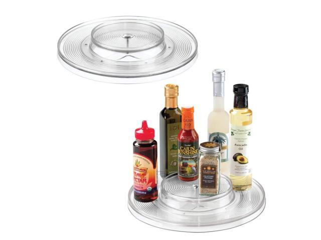 Mdesign Plastic Spinning 2 Tier Lazy Susan Turntable Food Storage