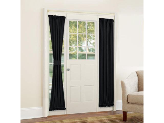 Pony Dance Blackout Door Panel French Curtain Solid Rod Pocket