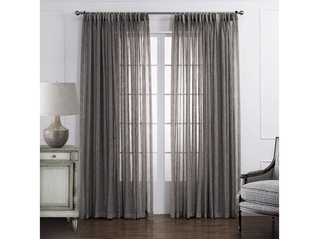 Dreaming Casa Solid Sheer Curtains Poly Linen Textured Window