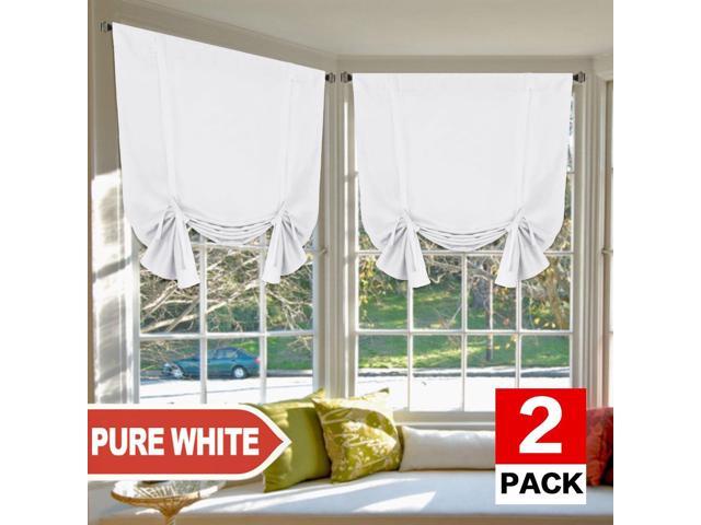 H Versailtex Pure White Curtains Thermal Insulated Tie Up Window