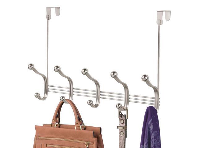Mdesign Decorative Over Door 10 Hook Metal Storage Organizer Rack