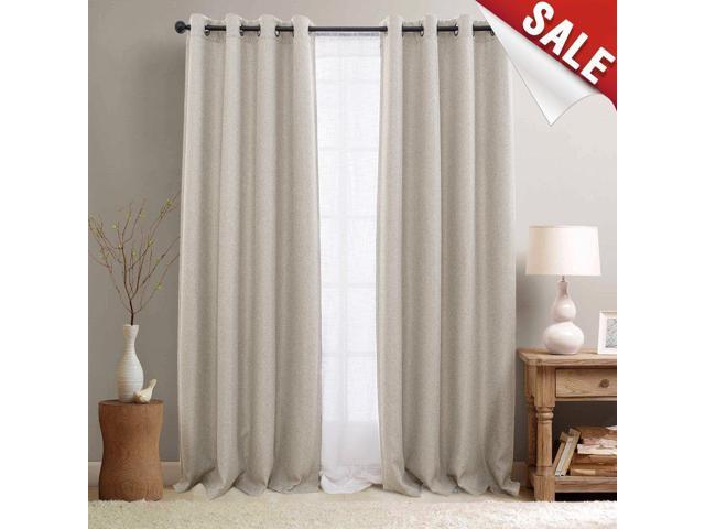 Curtains For Bedroom Linen Textured Room Darkening Drapes 84