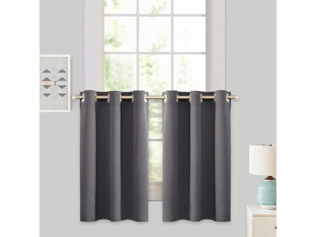 Grey Blackout Valances Curtain Panels Ryb Home Thermal Insulated