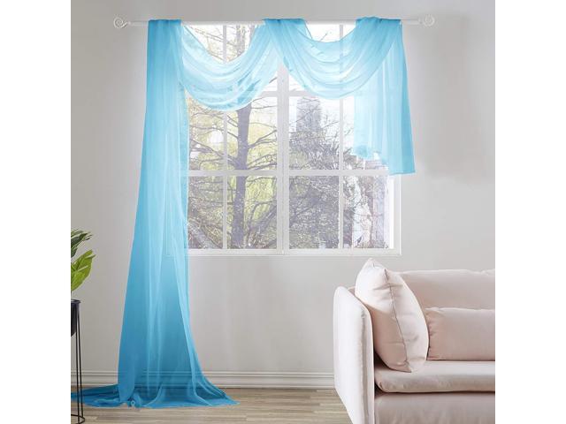 teal window scarf valance