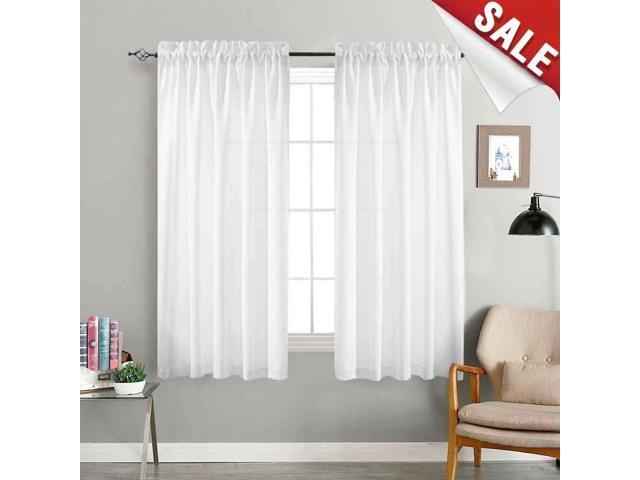 Privacy Semi Sheer Curtains For Bedroom Casual Weave Window
