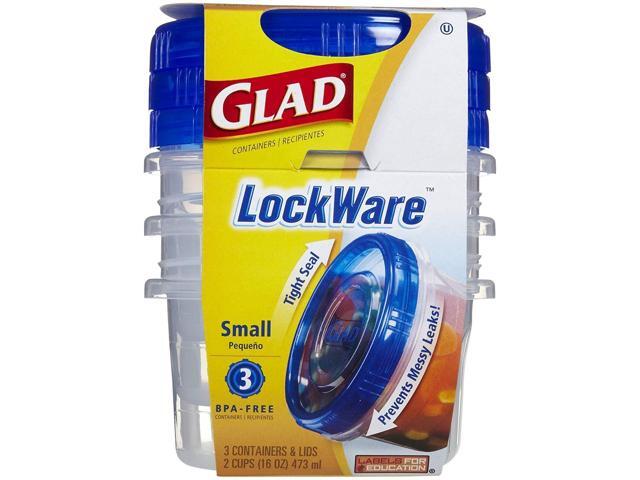 Glad Lockware Small Food Storage Containers 16 Ounces 3 Count Newegg Com