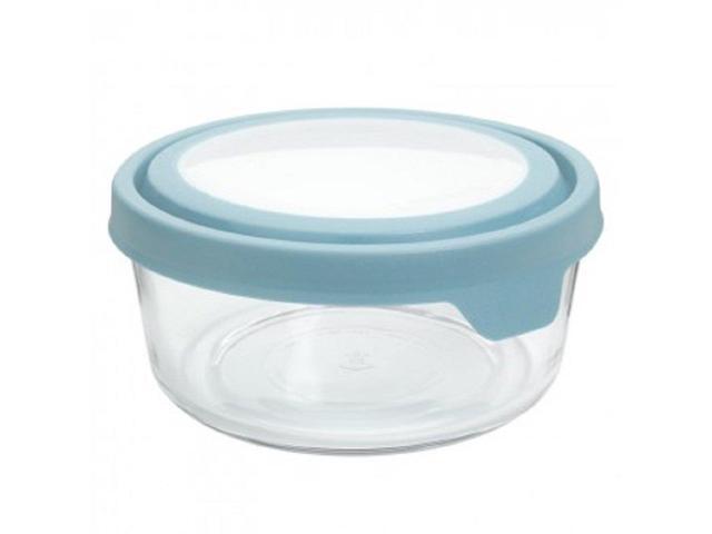 Anchor Hocking Trueseal Glass Food Storage Containers With Airtight Lids 2 Cup Mineral Blue Pack Of 6 Newegg Com