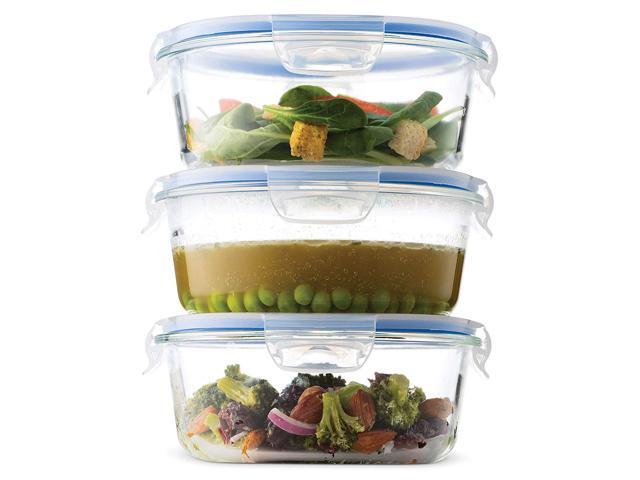 Superior Glass Round Meal Prep Containers 3pk 32oz Bpa Free Airtight Food Storage With 100 Leak Proof Locking Lids Freezer To Oven