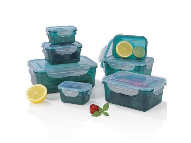 Gourmetma 02914 Bpa Free Food Storage Container Set 14 Pieces Suitable For Dishwasher Freezer Microwave Clip Lid Air Tight
