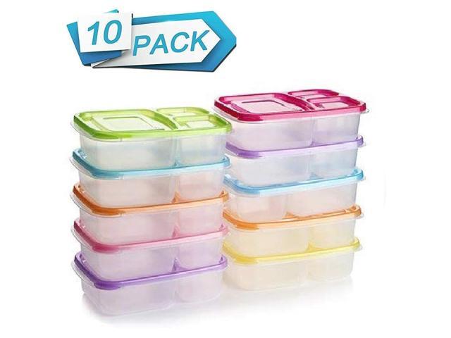 10 Pack Meal Prep Containers 3 Compartment Food Storage Microwave Dishwasher Freezer Safe Newegg Com