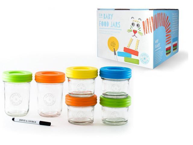 Glass Baby Food Storage Containers Set Contains Small Reusable 4oz And 8oz Jars With Airtight Lids Safely Freeze Your Homemade