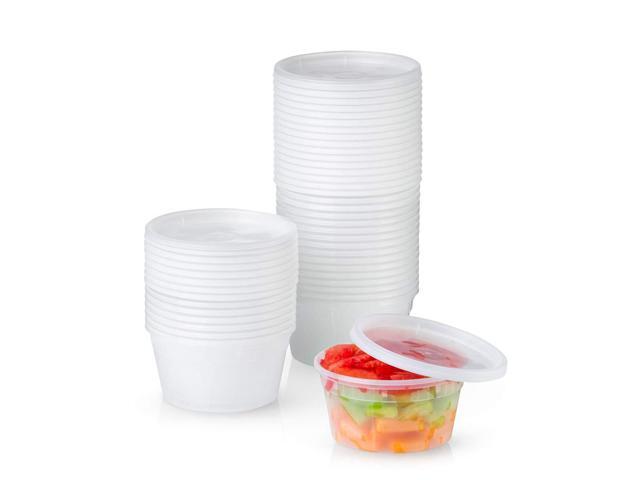 Plastic Deli Food Storage Containers With Airtight Lids 12 Oz 48 Sets Newegg Com