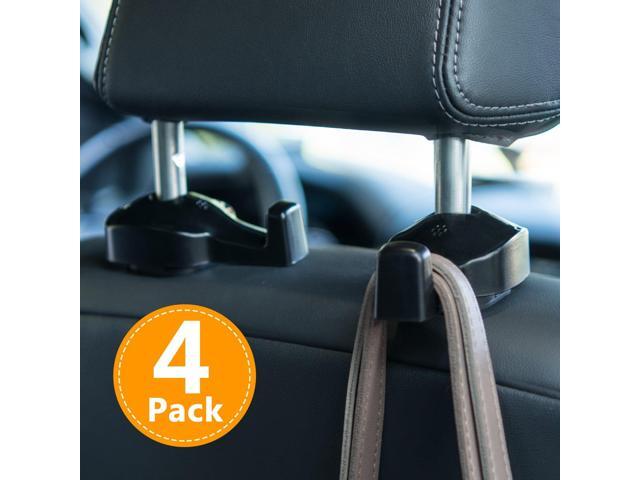 Toplus 4 Pack Car Headrest Hooks Vehicle Universal Car Organizer Car Back Seat Headrest Hanger Holder Hook For Bag Purse Cloth Grocery Black