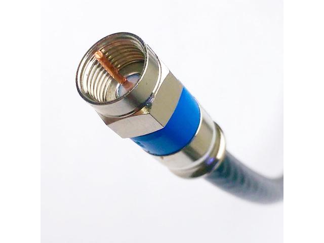 White High Performance RG6 75-Ohm 3GHz Coaxial TV Cable Solid Copper Center Long