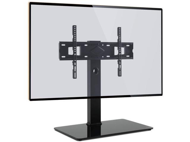 Rfiver Universal Swivel Tv Stand Tabletop Base For Most 40 80 Inch Tvs Height Adjule With Tempered Glass And Wire Management Vesa