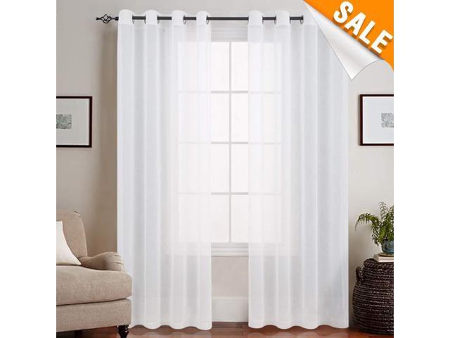 Window Treatments Hardware White Sheer Curtains Grommet Top